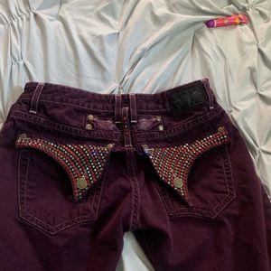 Burgundy Robin Jeans Cut Into Shorts 